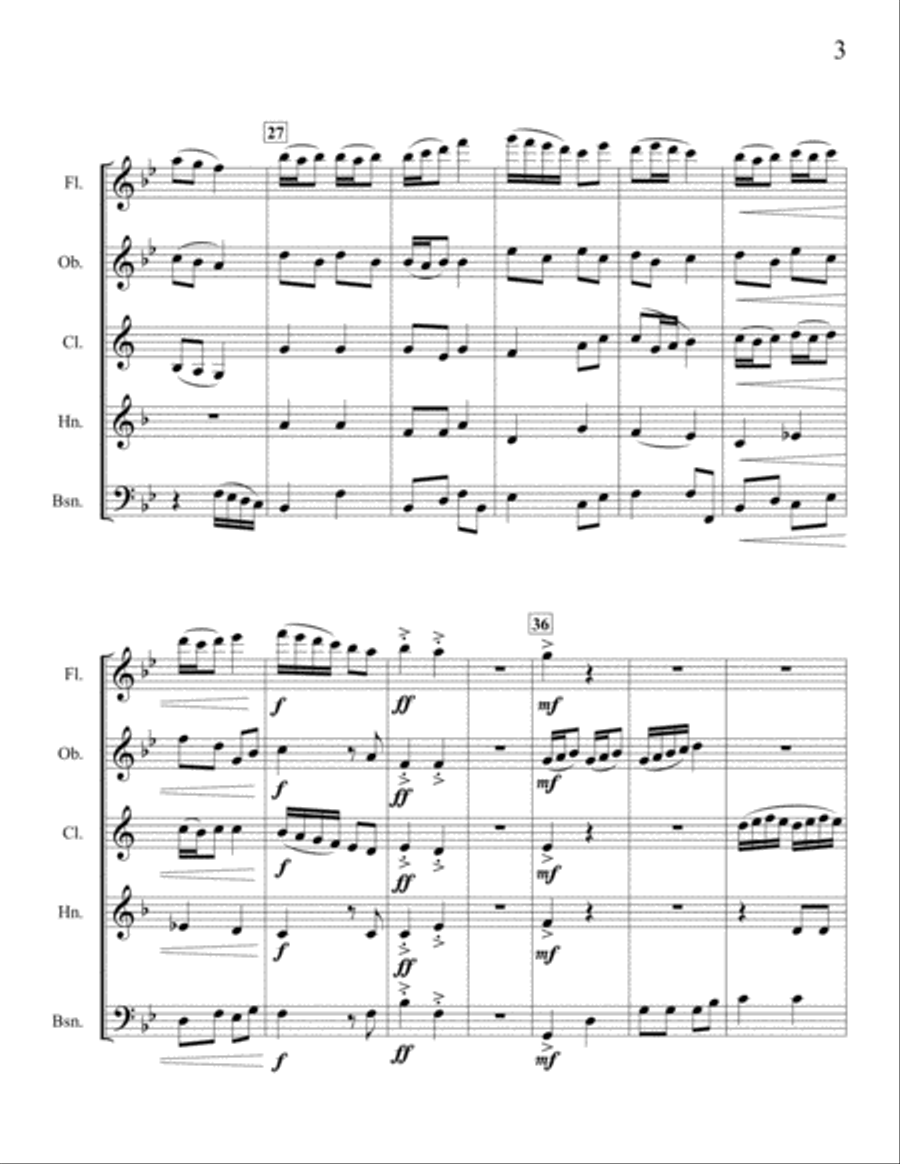 Fireflies Woodwind Quintet scores gallery preview page 3