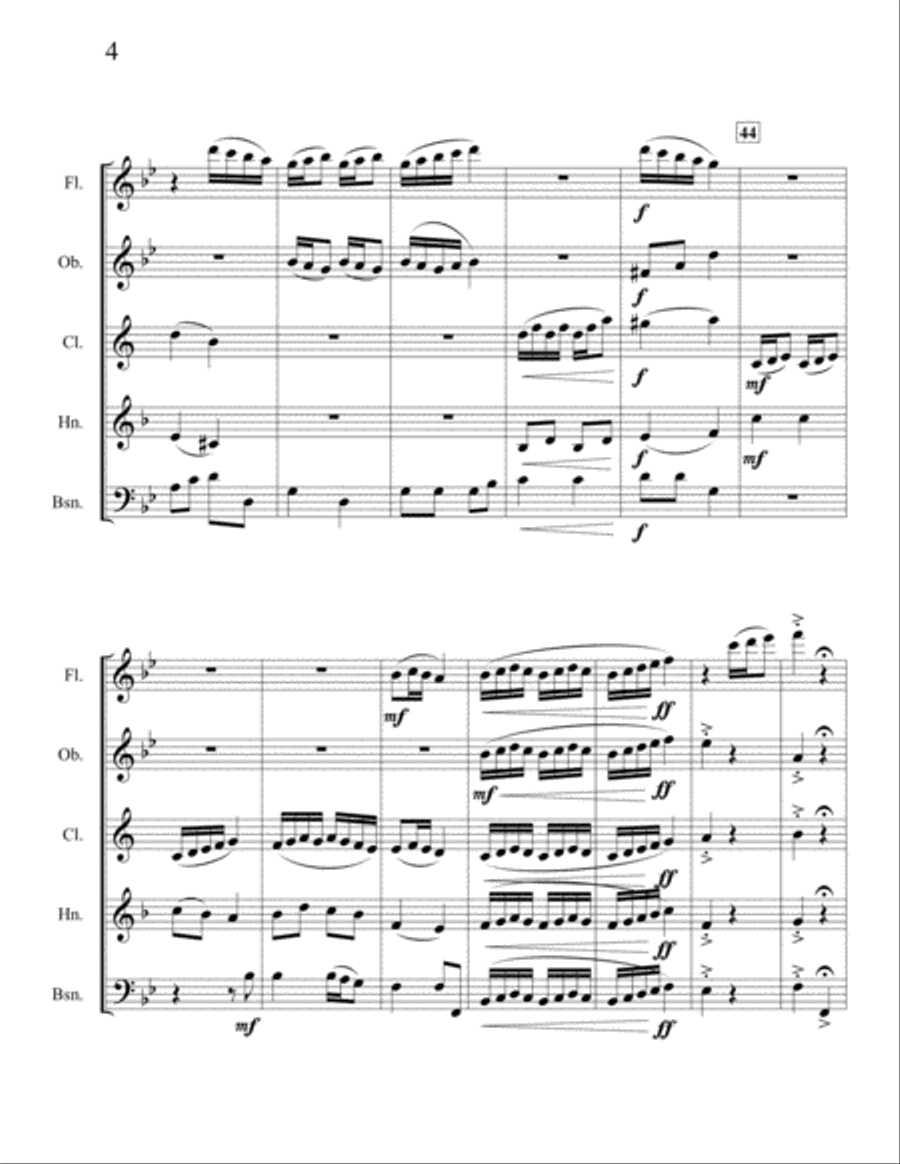 Fireflies Woodwind Quintet scores gallery preview page 4