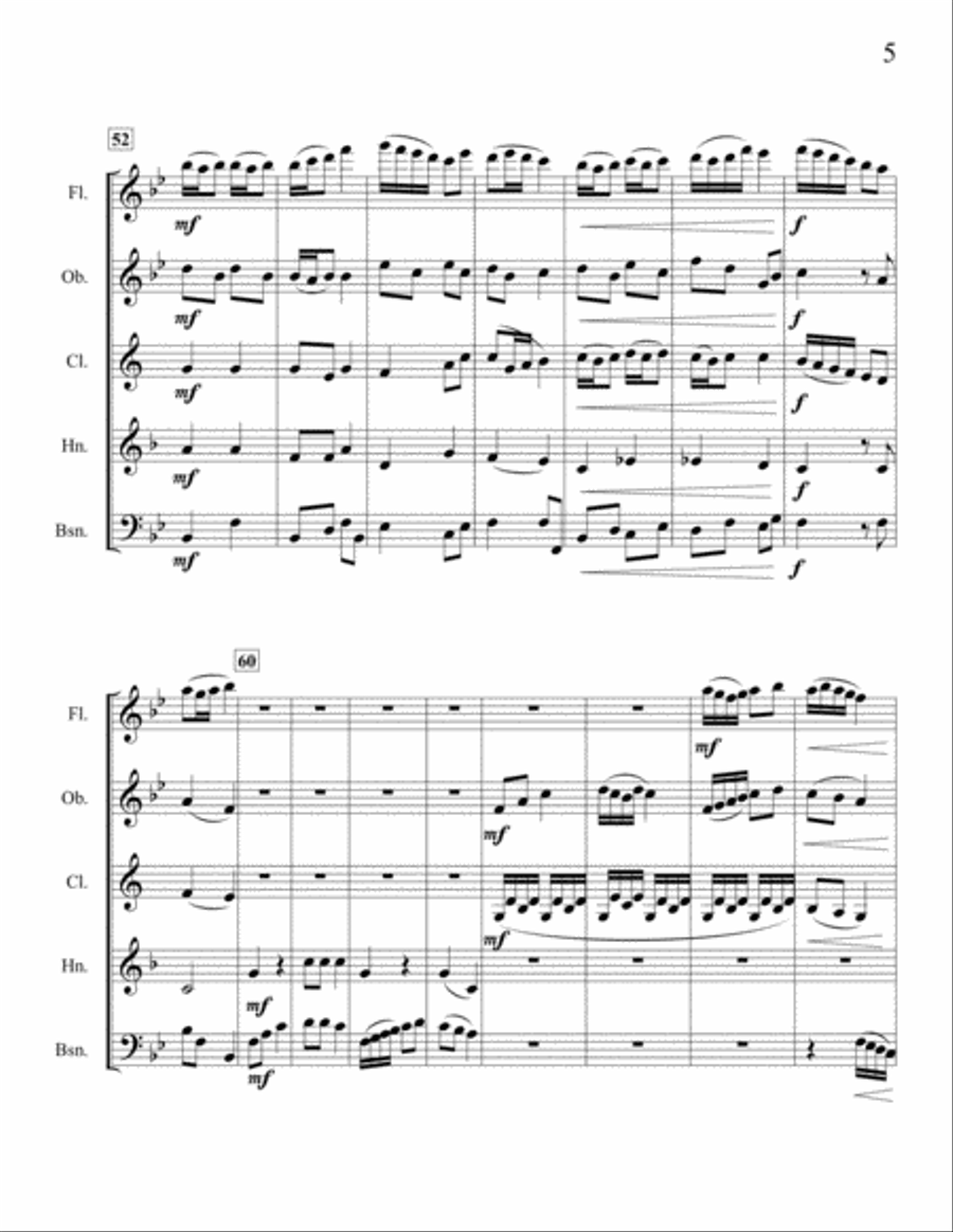 Fireflies Woodwind Quintet scores gallery preview page 5