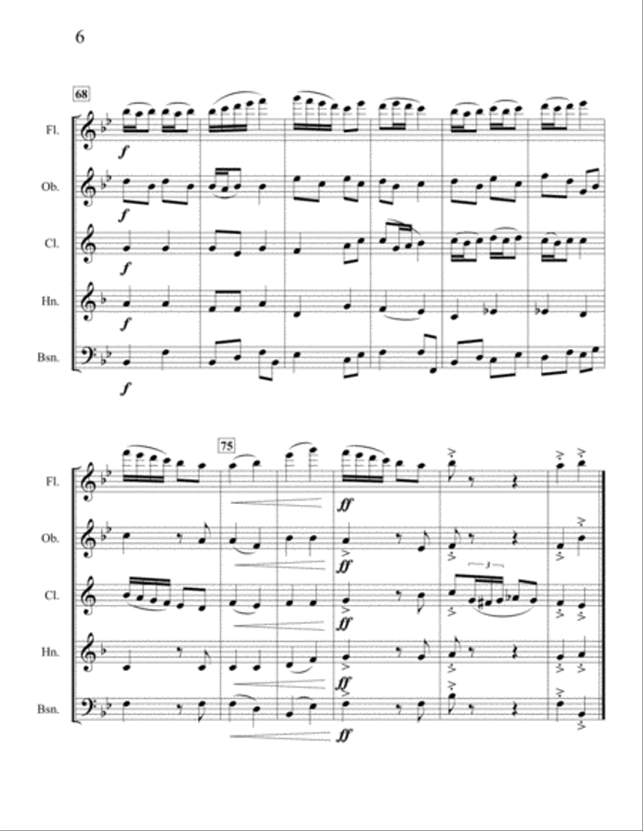 Fireflies Woodwind Quintet scores gallery preview page 6
