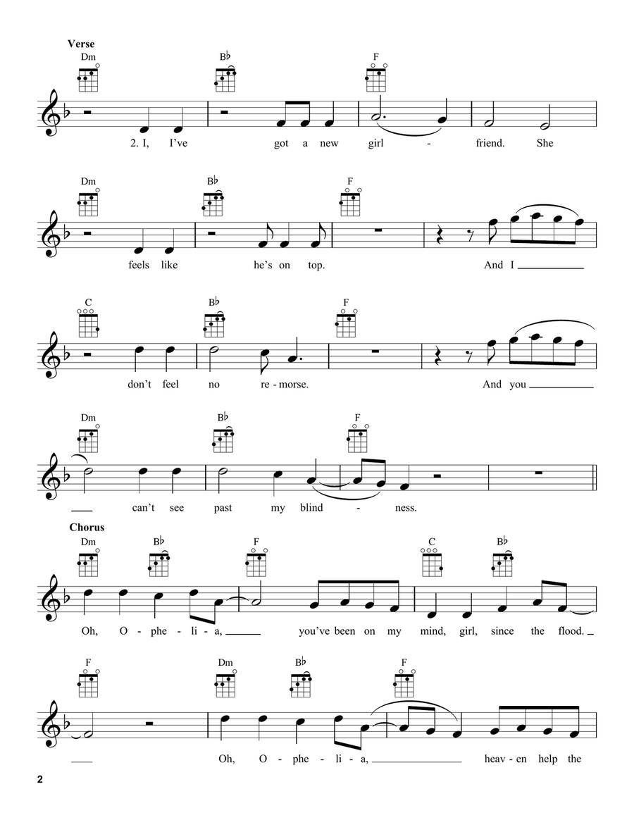 Ophelia Ophelia Ukulele scores gallery preview page 2