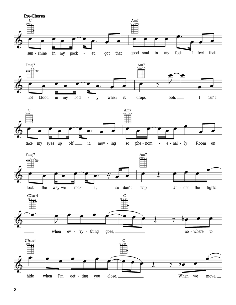 Can't Stop The Feeling Can't Stop The Feeling Ukulele scores gallery preview page 2
