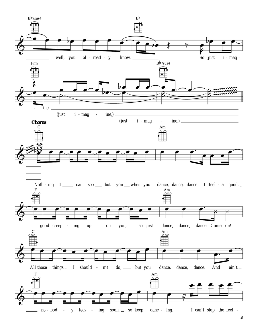 Can't Stop The Feeling Can't Stop The Feeling Ukulele scores gallery preview page 3
