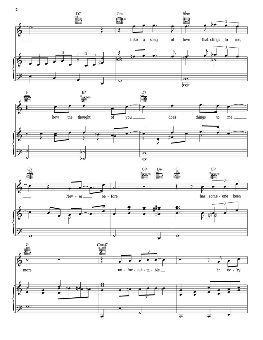 Unforgettable Unforgettable Piano, Vocal, Guitar scores gallery preview page 2