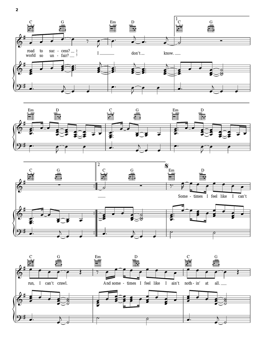 In Your Arms In Your Arms Piano, Vocal, Guitar scores gallery preview page 2