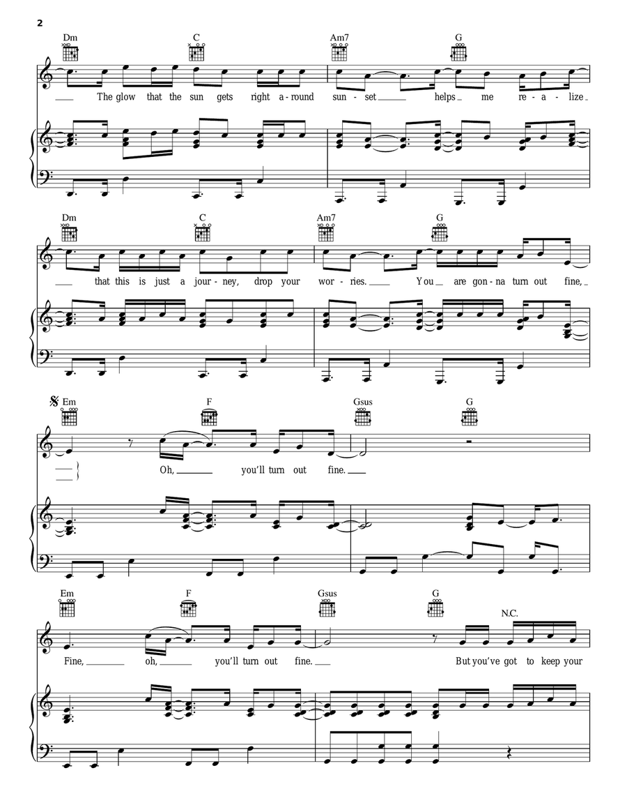 Keep Your Head Up Keep Your Head Up Piano, Vocal, Guitar scores gallery preview page 2