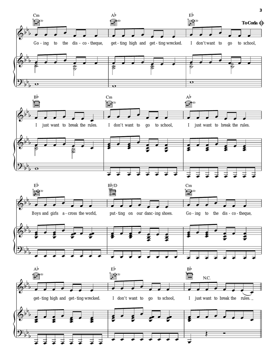 Break The Rules Break The Rules Piano, Vocal, Guitar scores gallery preview page 3