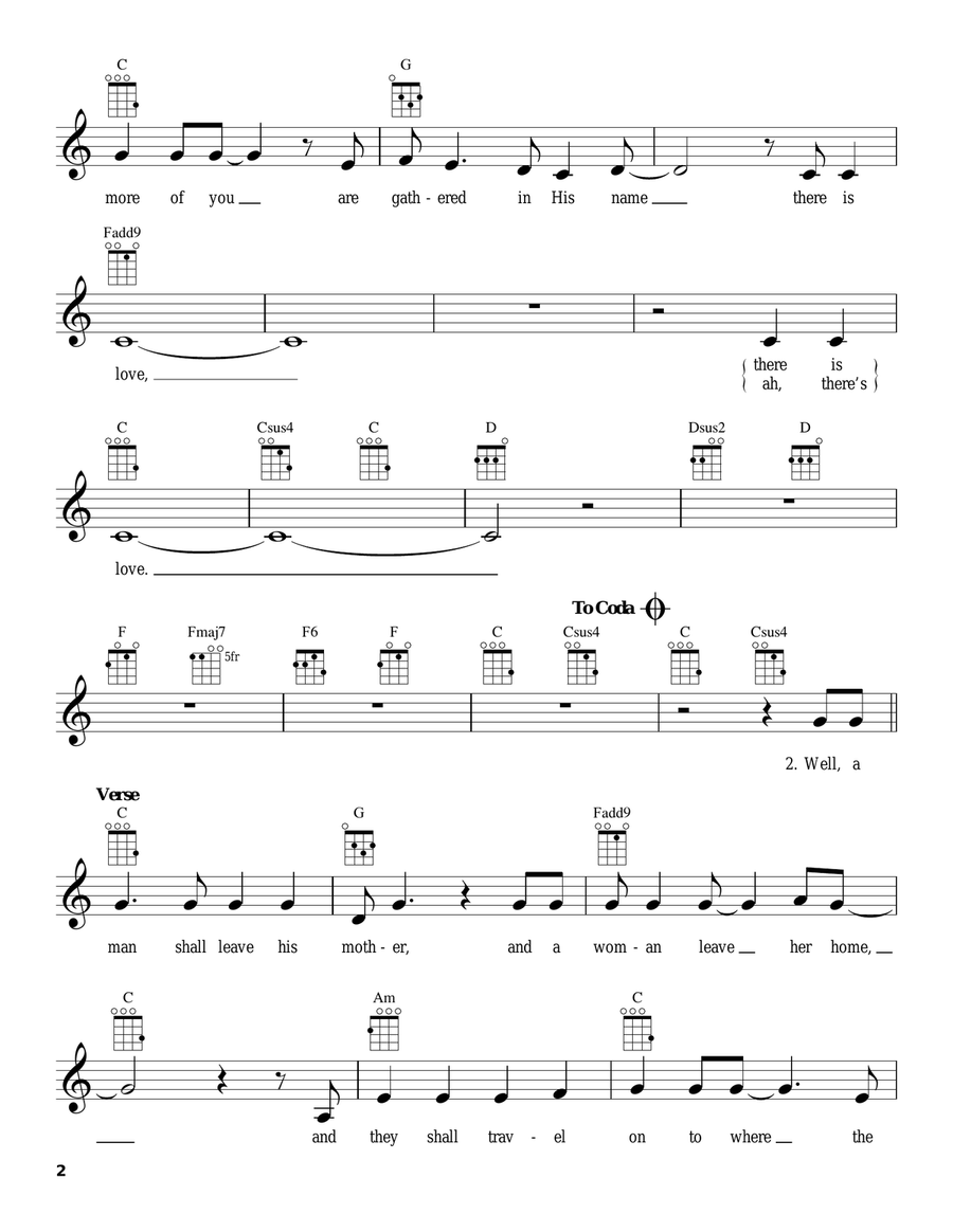 Wedding Song (There Is Love) Ukulele scores gallery preview page 2