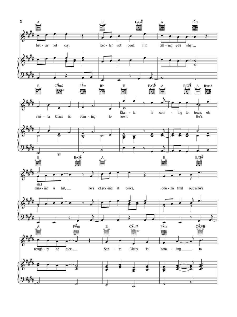 Santa Claus Is Comin' To Town A Cappella scores gallery preview page 2