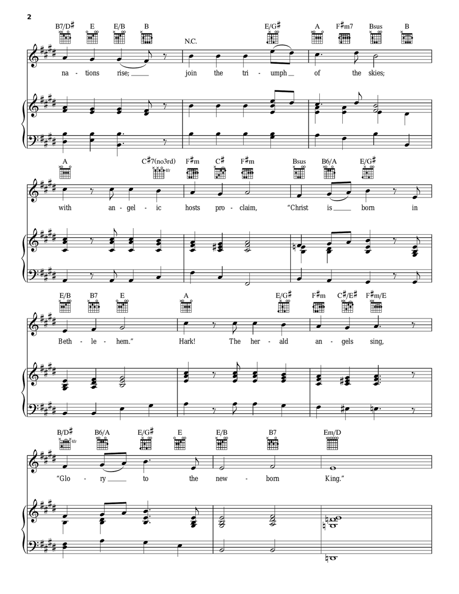 Hark! The Herald Angels Sing A Cappella scores gallery preview page 2