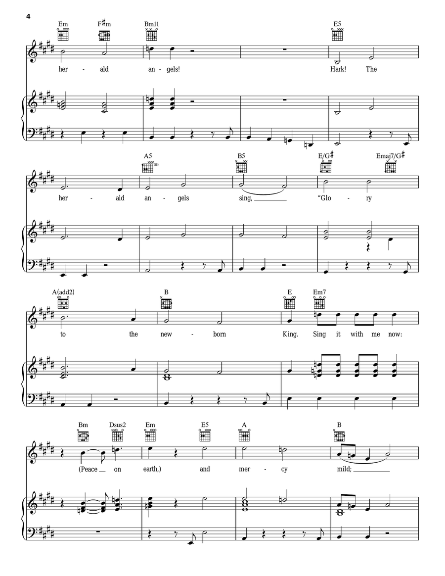 Hark! The Herald Angels Sing A Cappella scores gallery preview page 4
