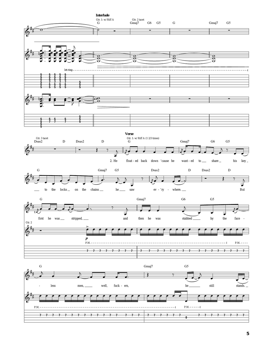Given To Fly Given To Fly Acoustic Guitar scores gallery preview page 5