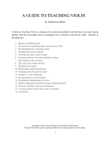 A Guide to Teaching Violin
