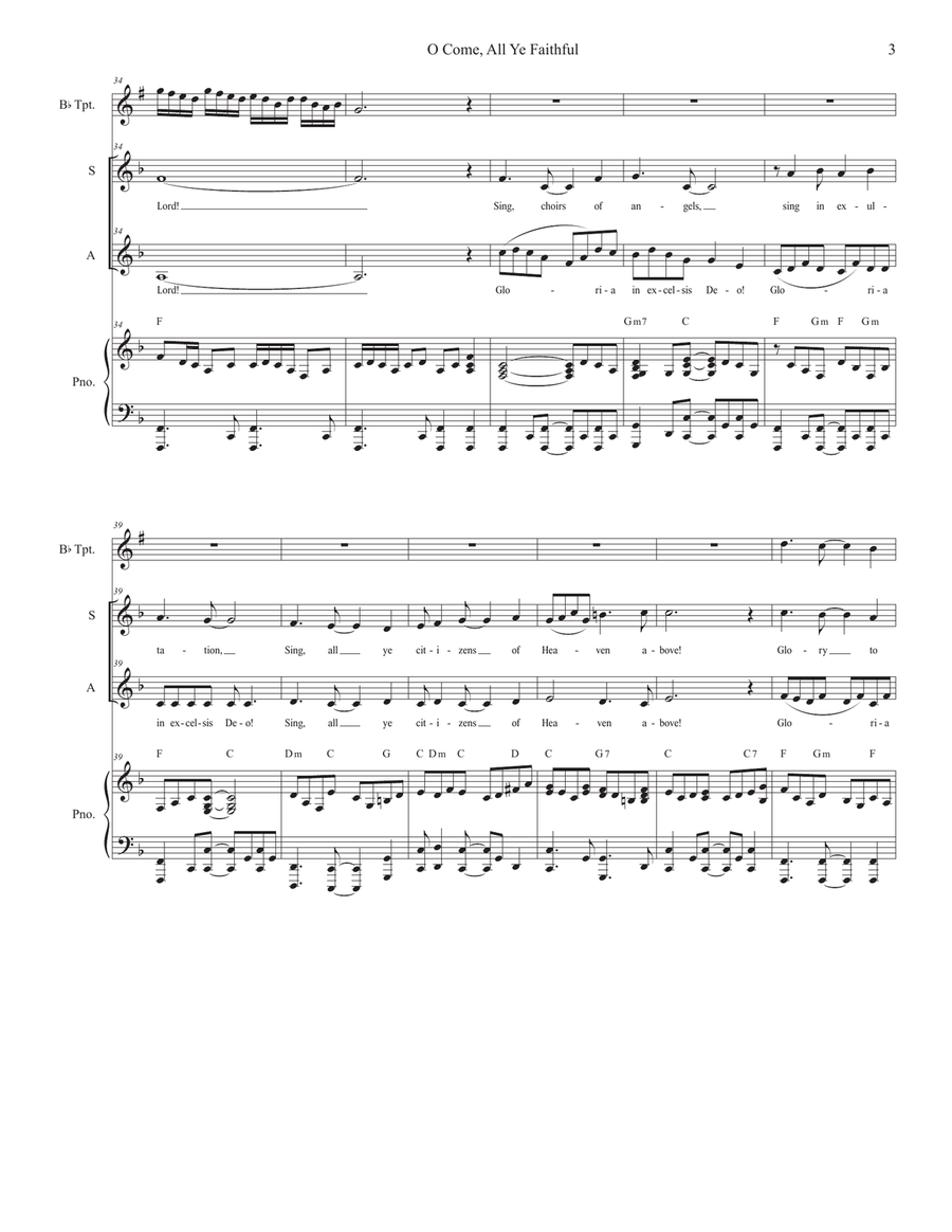 O Come All Ye Faithful (Duet for Soprano and Alto solo) O Come All Ye Faithful (Duet for Soprano and Alto solo) Alto Voice scores gallery preview page 3