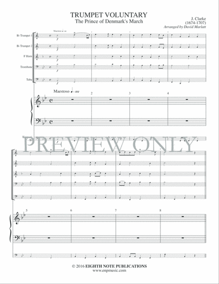 Trumpet Voluntary (Prince of Denmark's March) Brass Ensemble scores gallery preview page 3
