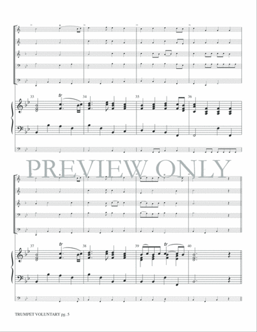 Trumpet Voluntary (Prince of Denmark's March) Brass Ensemble scores gallery preview page 7