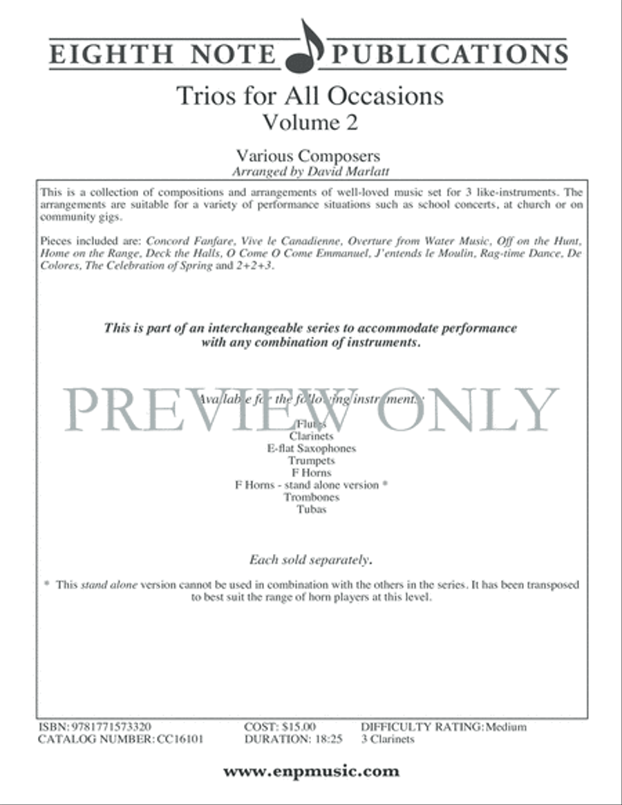 Trios for All Occasions, Volume 2 Small Ensemble scores gallery preview page 2