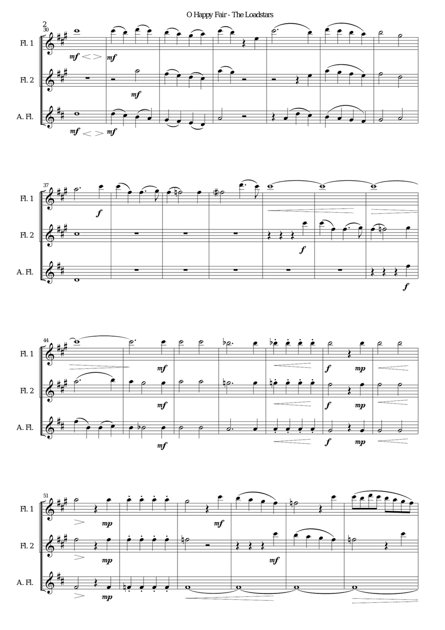 O happy fair - The Loadstars for flute trio Flute Trio scores gallery preview page 2