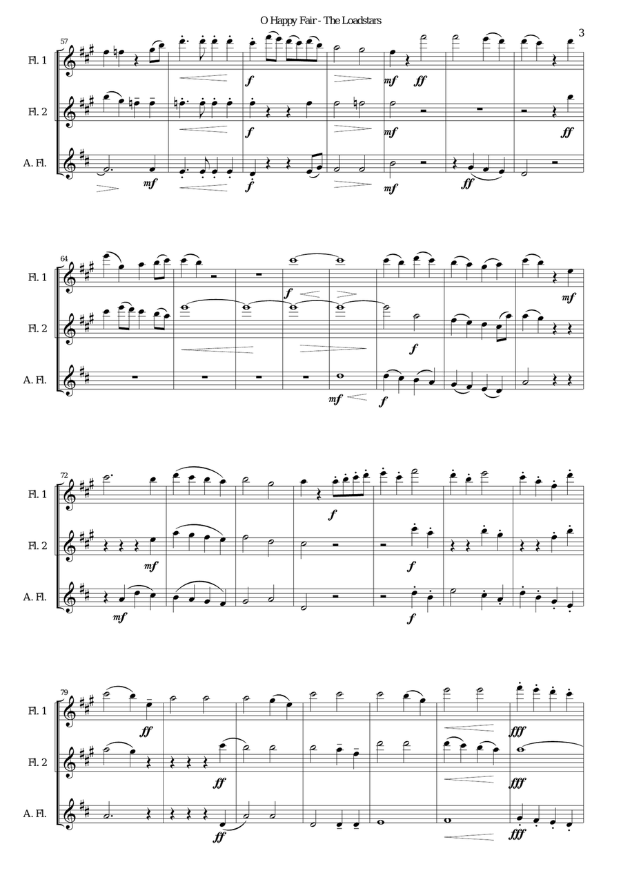 O happy fair - The Loadstars for flute trio Flute Trio scores gallery preview page 3