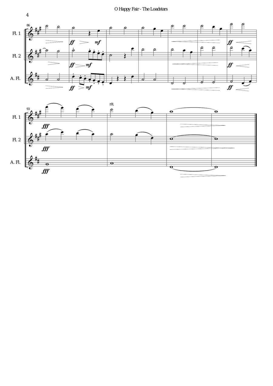 O happy fair - The Loadstars for flute trio Flute Trio scores gallery preview page 4