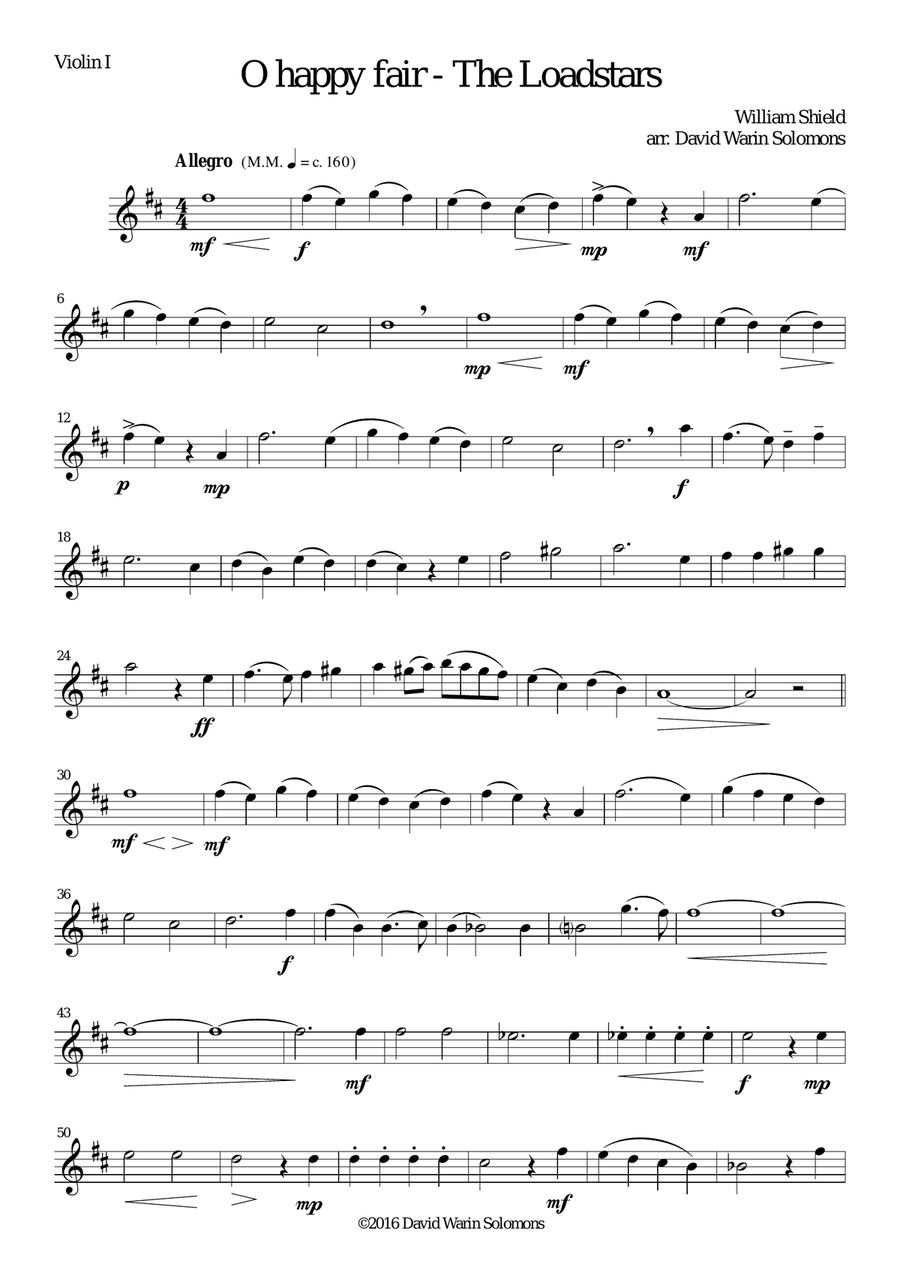 O happy fair - The Loadstars for violin trio Violin Solo scores gallery preview page 5