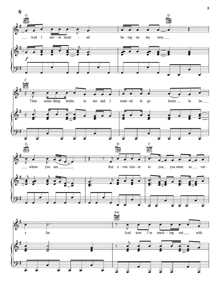 Wish That You Were Here Wish That You Were Here Piano, Vocal, Guitar scores gallery preview page 3