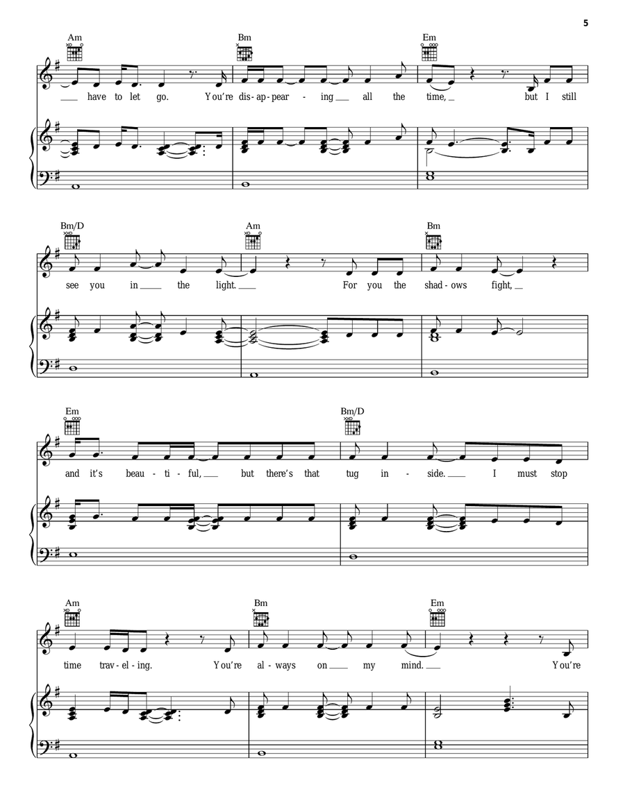 Wish That You Were Here Wish That You Were Here Piano, Vocal, Guitar scores gallery preview page 5