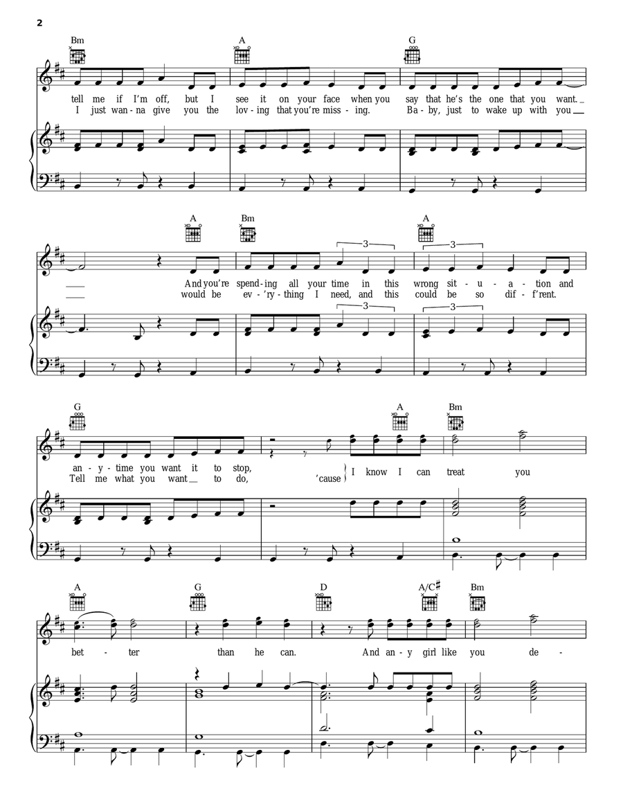 Treat You Better Treat You Better Piano, Vocal, Guitar scores gallery preview page 2