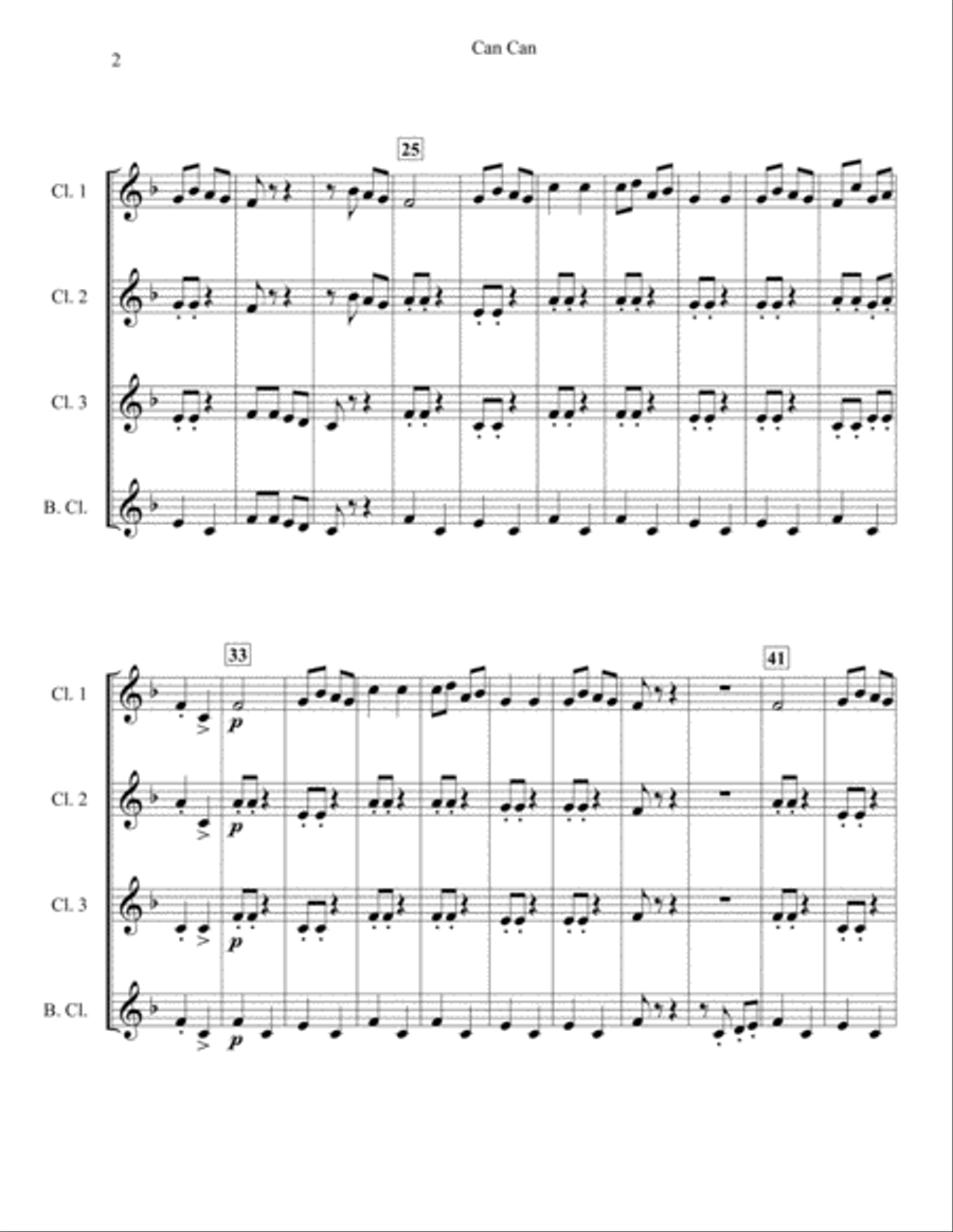 Can Can Woodwind Quartet scores gallery preview page 2