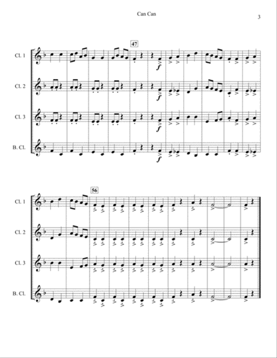 Can Can Woodwind Quartet scores gallery preview page 3