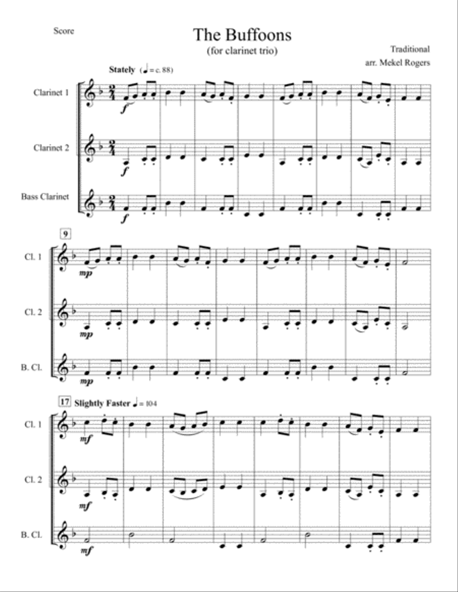 The Buffoons Woodwind Trio scores gallery preview page 1