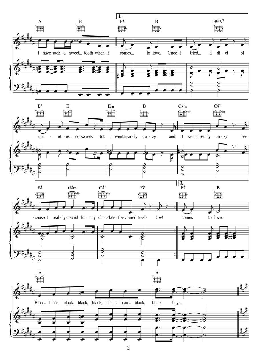 Black Boys (from 'Hair') Black Boys (from 'Hair') Piano, Vocal, Guitar scores gallery preview page 2