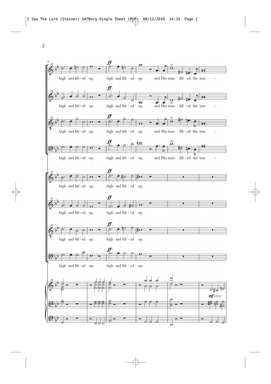 I Saw The Lord I Saw The Lord Piano, Vocal, Guitar scores gallery preview page 2
