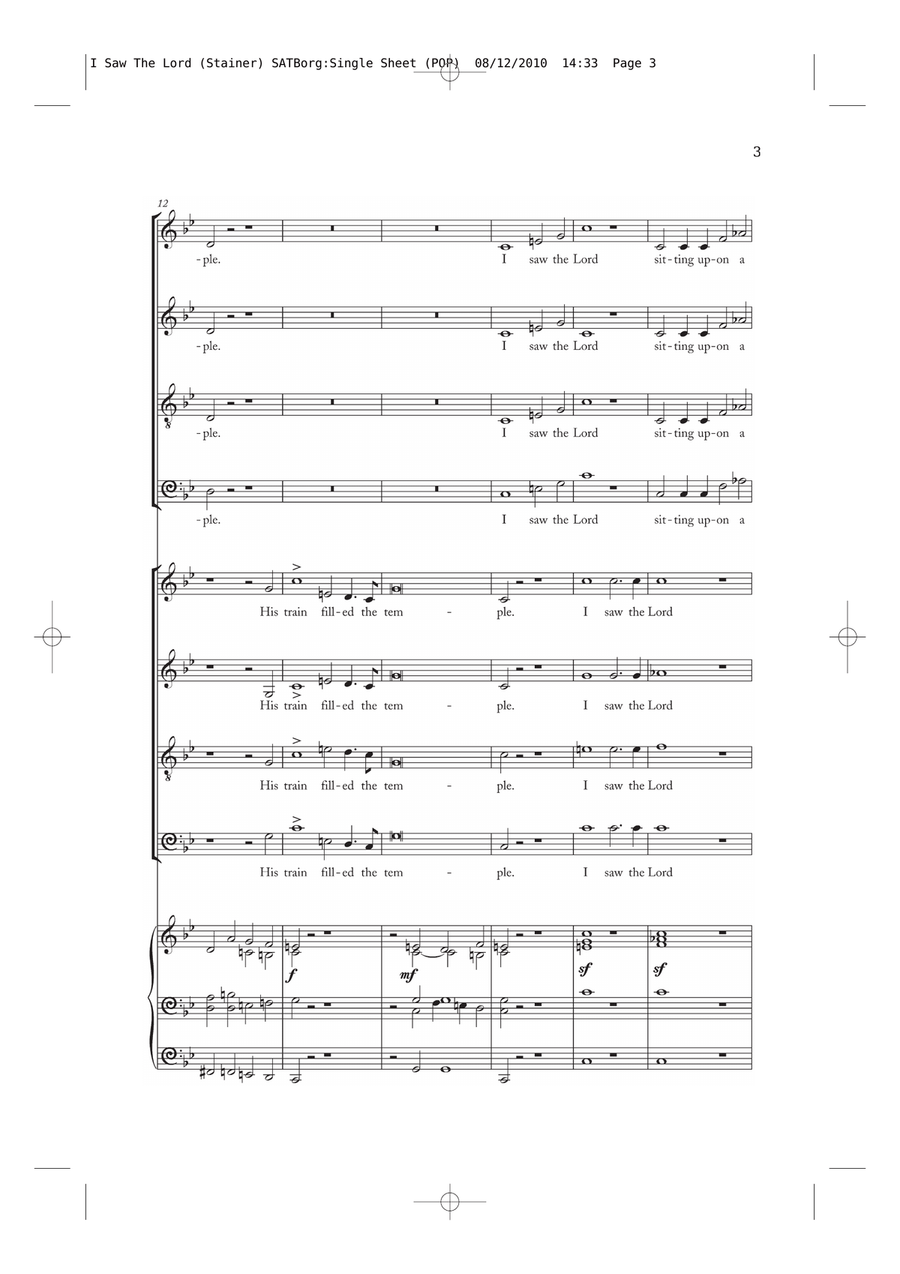 I Saw The Lord I Saw The Lord Piano, Vocal, Guitar scores gallery preview page 3