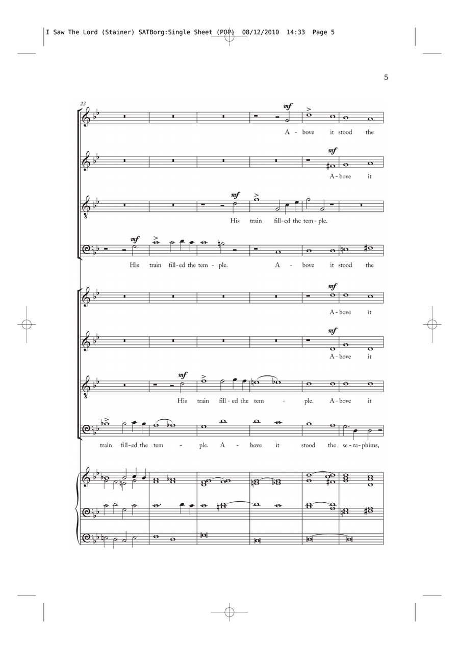 I Saw The Lord I Saw The Lord Piano, Vocal, Guitar scores gallery preview page 5