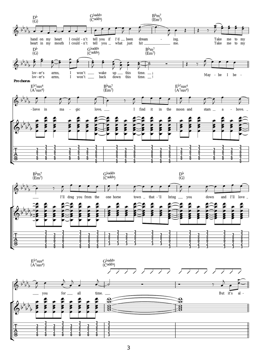 You Know We Can't Go Back Guitar Tablature scores gallery preview page 3
