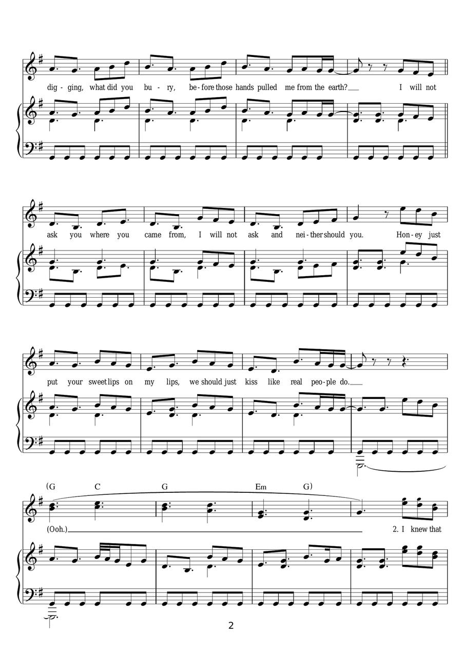 Like Real People Do Like Real People Do Piano, Vocal, Guitar scores gallery preview page 2