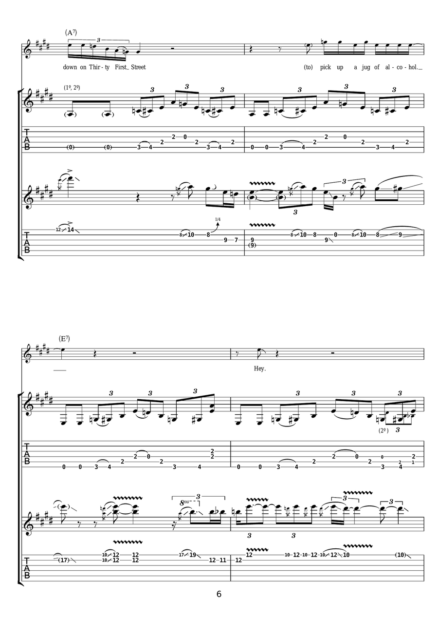 Too Much Alcohol Too Much Alcohol Guitar Tablature scores gallery preview page 6