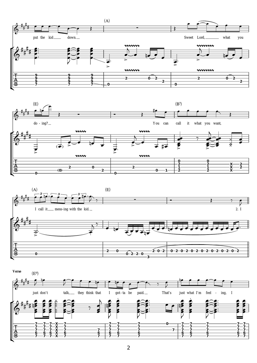 Messin' With The Kid Messin' With The Kid Guitar Tablature scores gallery preview page 2