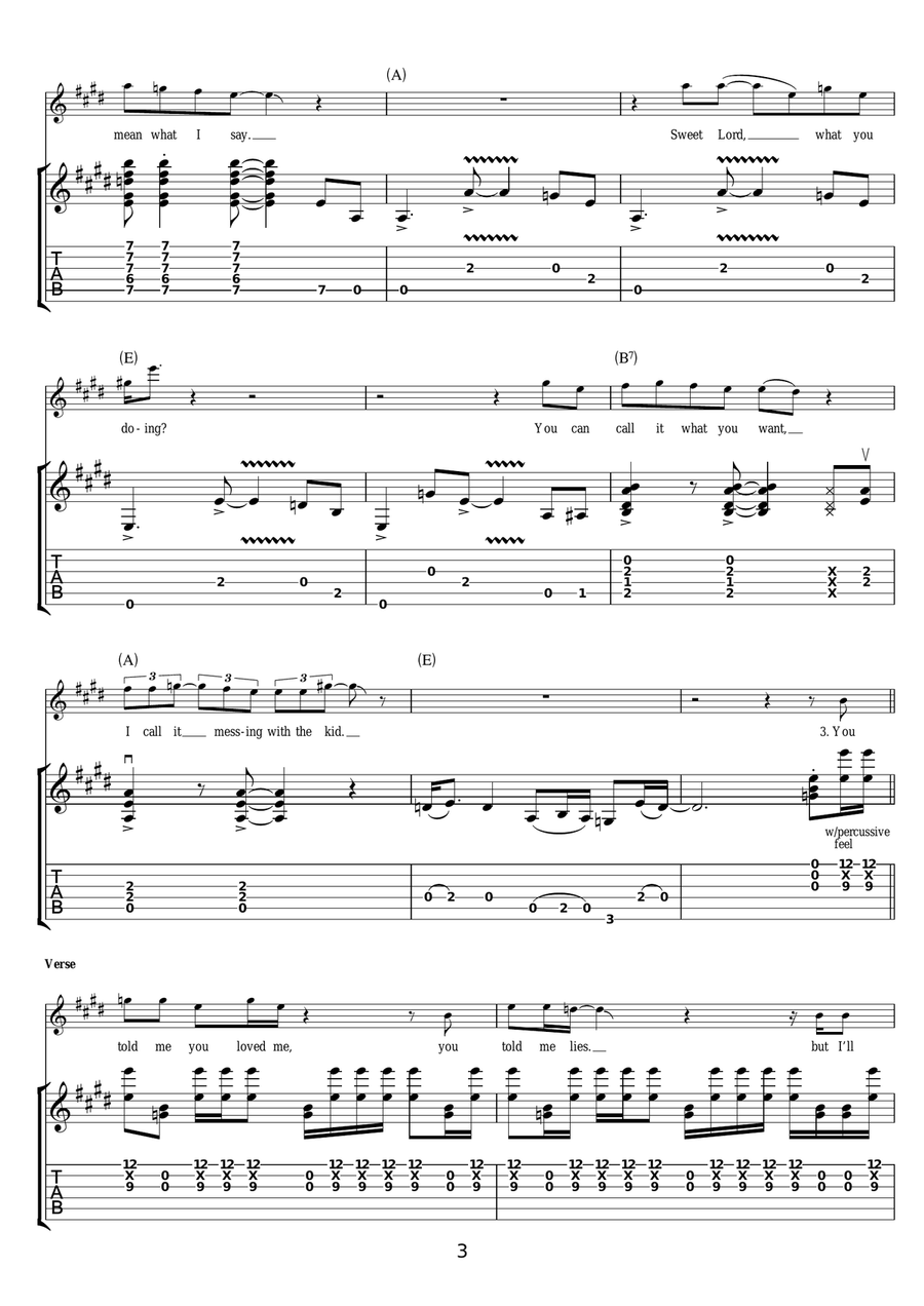 Messin' With The Kid Messin' With The Kid Guitar Tablature scores gallery preview page 3