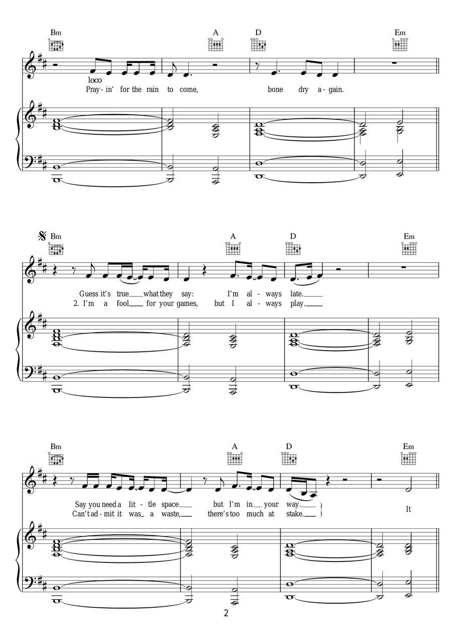What I Did For Love (featuring Emeli Sande) Piano, Vocal, Guitar scores gallery preview page 2