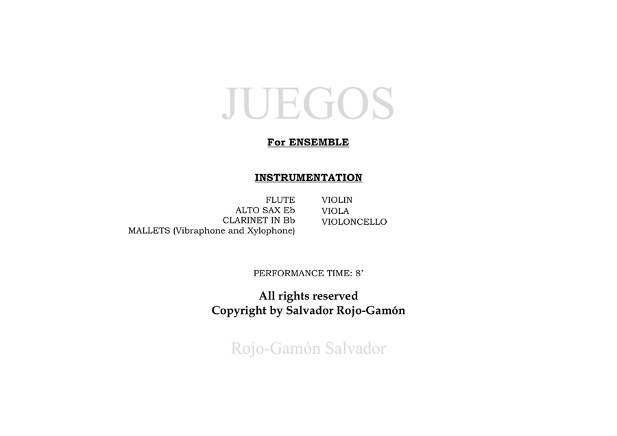 JUEGOS For ensemble JUEGOS For ensemble Chamber Orchestra scores gallery preview page 2