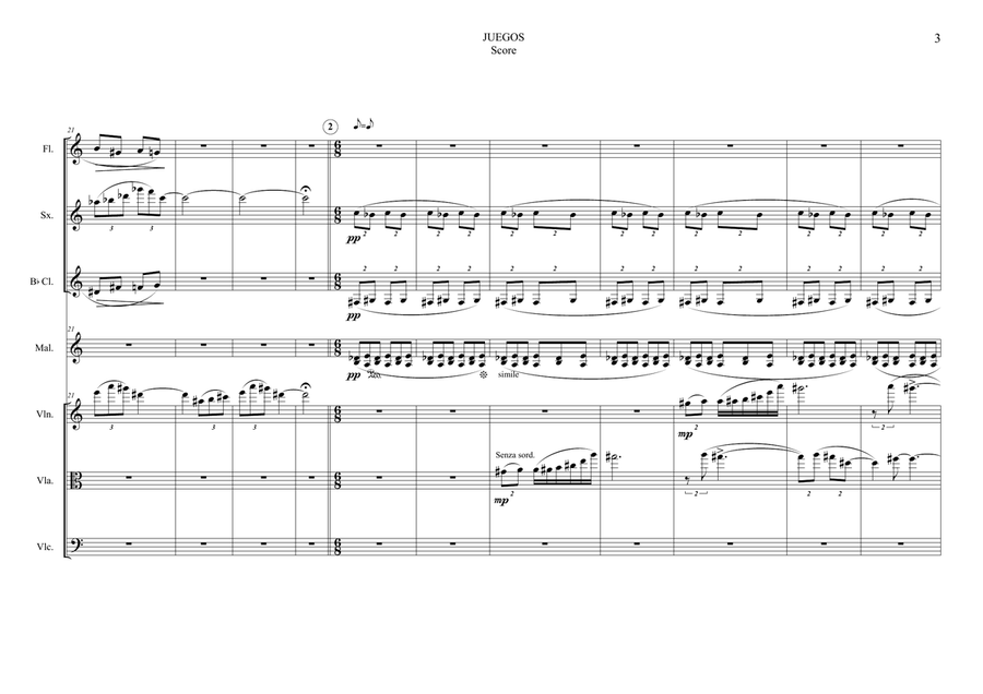 JUEGOS For ensemble JUEGOS For ensemble Chamber Orchestra scores gallery preview page 5