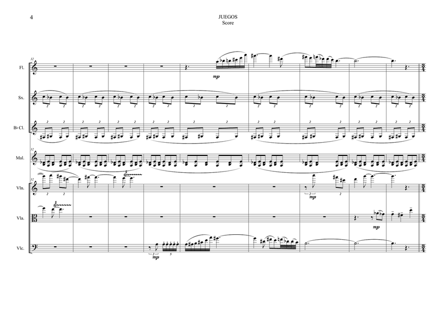 JUEGOS For ensemble JUEGOS For ensemble Chamber Orchestra scores gallery preview page 6