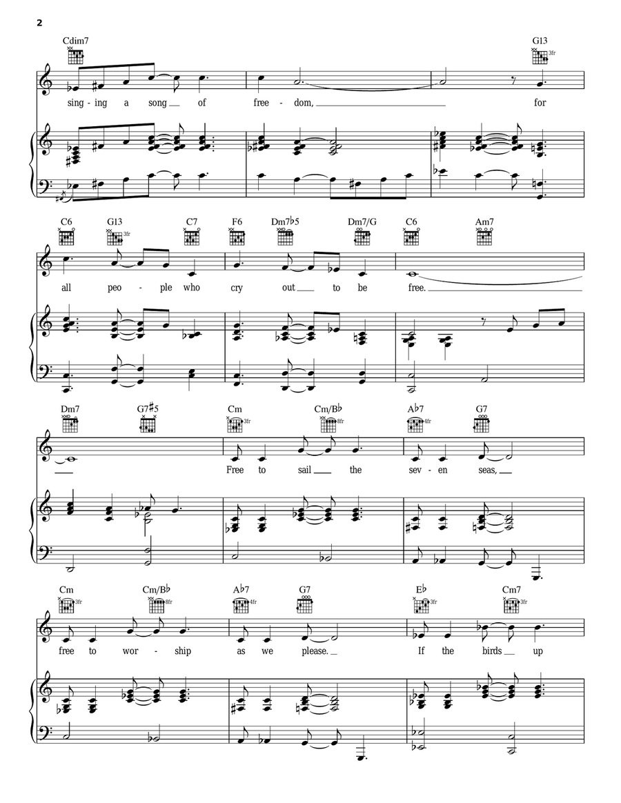 Song Of Freedom Song Of Freedom Piano, Vocal, Guitar scores gallery preview page 2