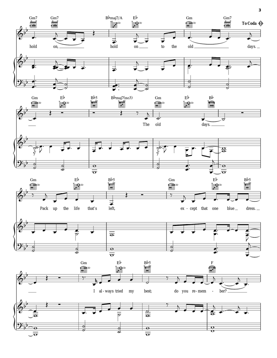 Old Days Old Days Piano, Vocal, Guitar scores gallery preview page 3