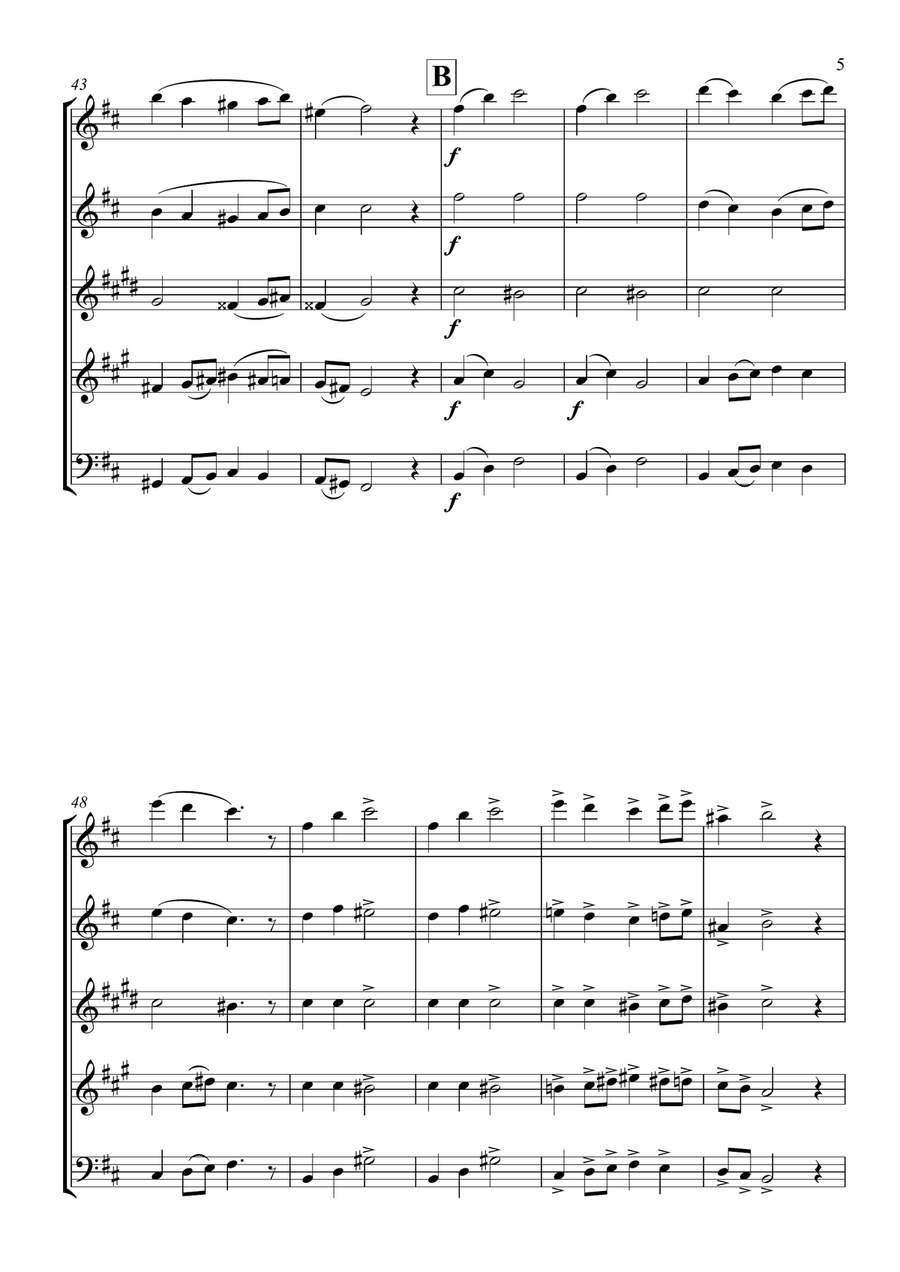 Peer Gynt Suite, No. 1, Op. 46 Woodwind Quintet scores gallery preview page 6