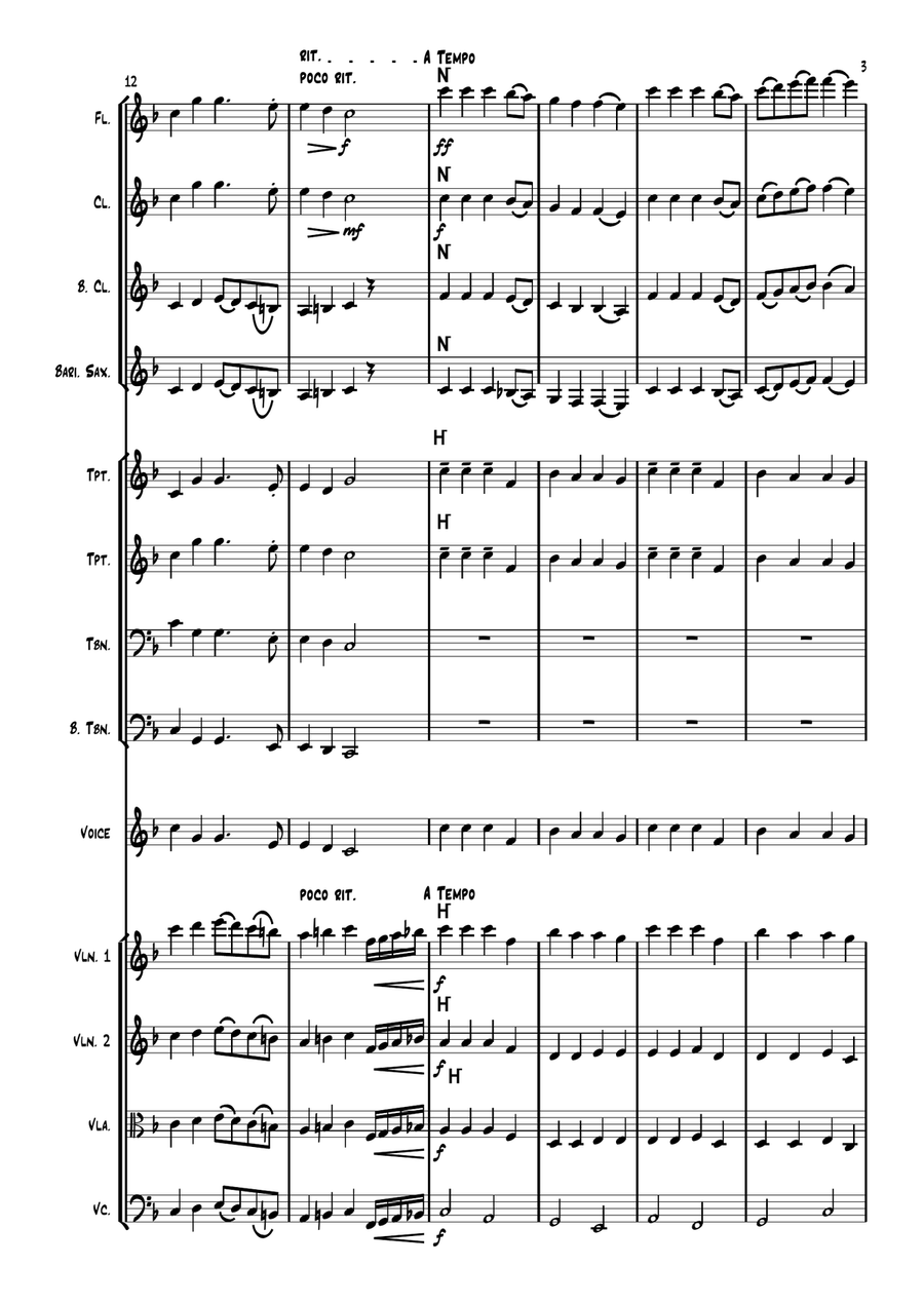 Hark The Herald Angels Sing Unison Choir scores gallery preview page 3