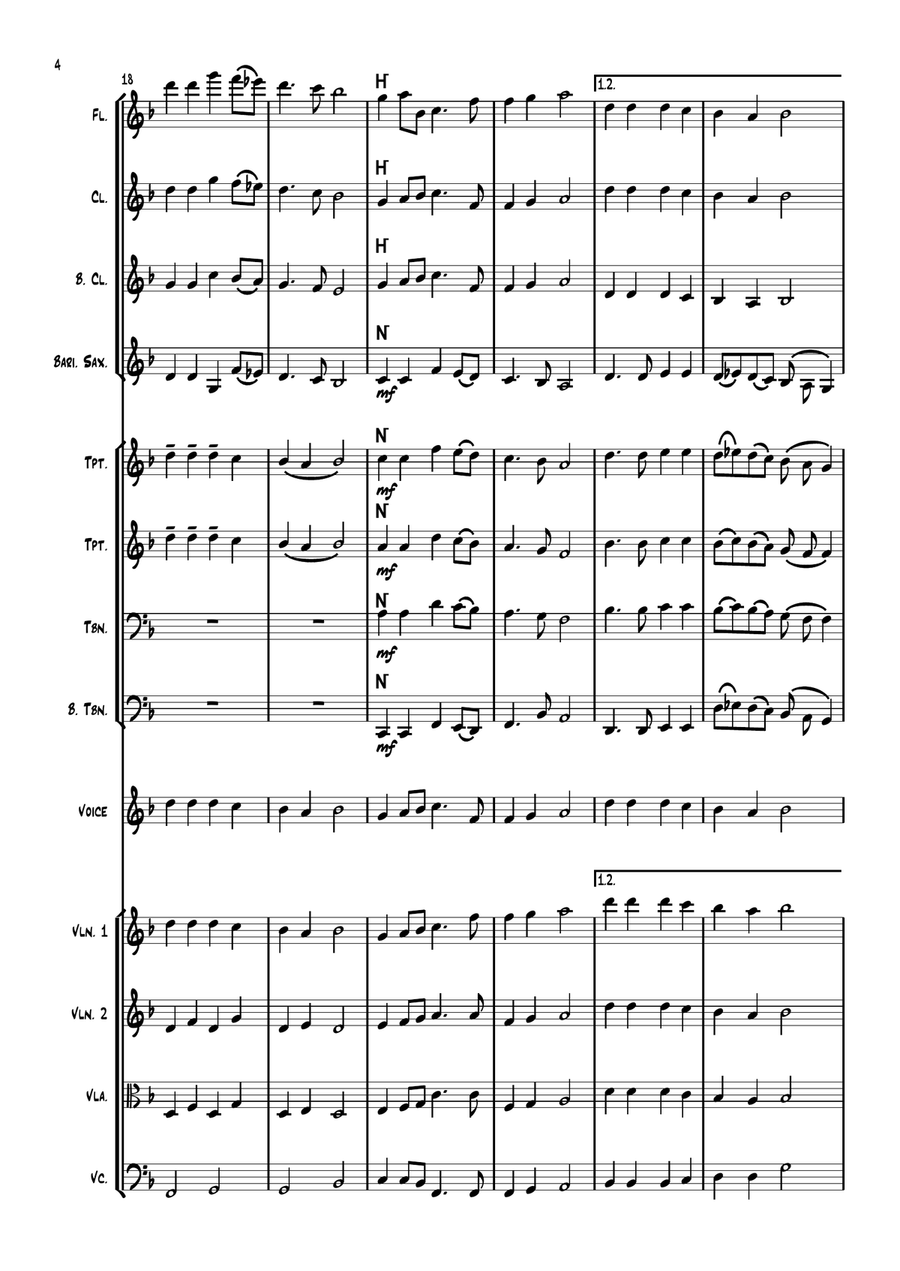 Hark The Herald Angels Sing Unison Choir scores gallery preview page 4