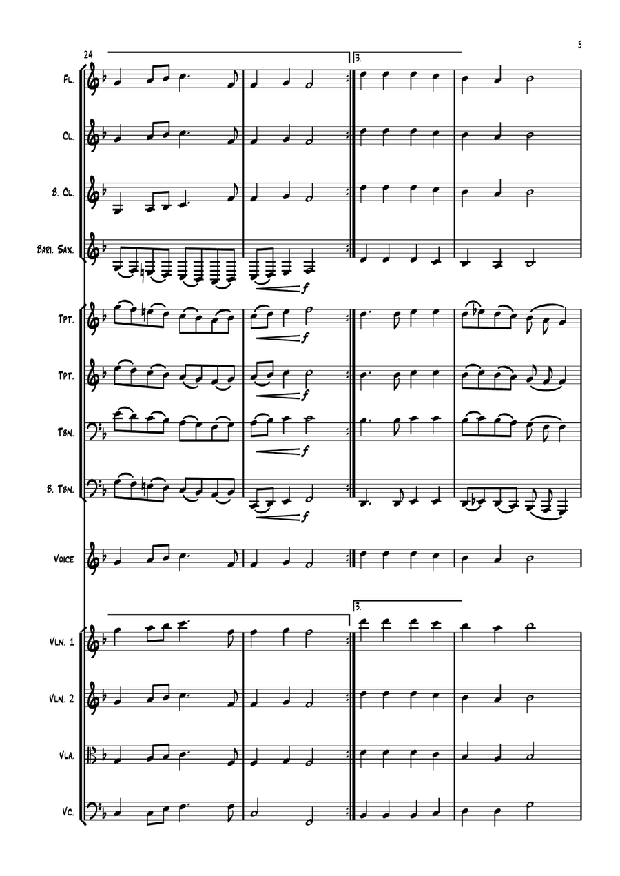 Hark The Herald Angels Sing Unison Choir scores gallery preview page 5